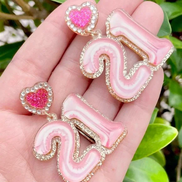 Number 21 Earrings - Picture 1 of 2